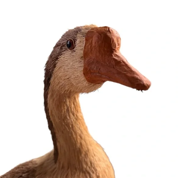 Duck-Goose Figure, Lifelike Natural Bristle & Feather Lightweight 13 “ Tall - Picture 2 of 8